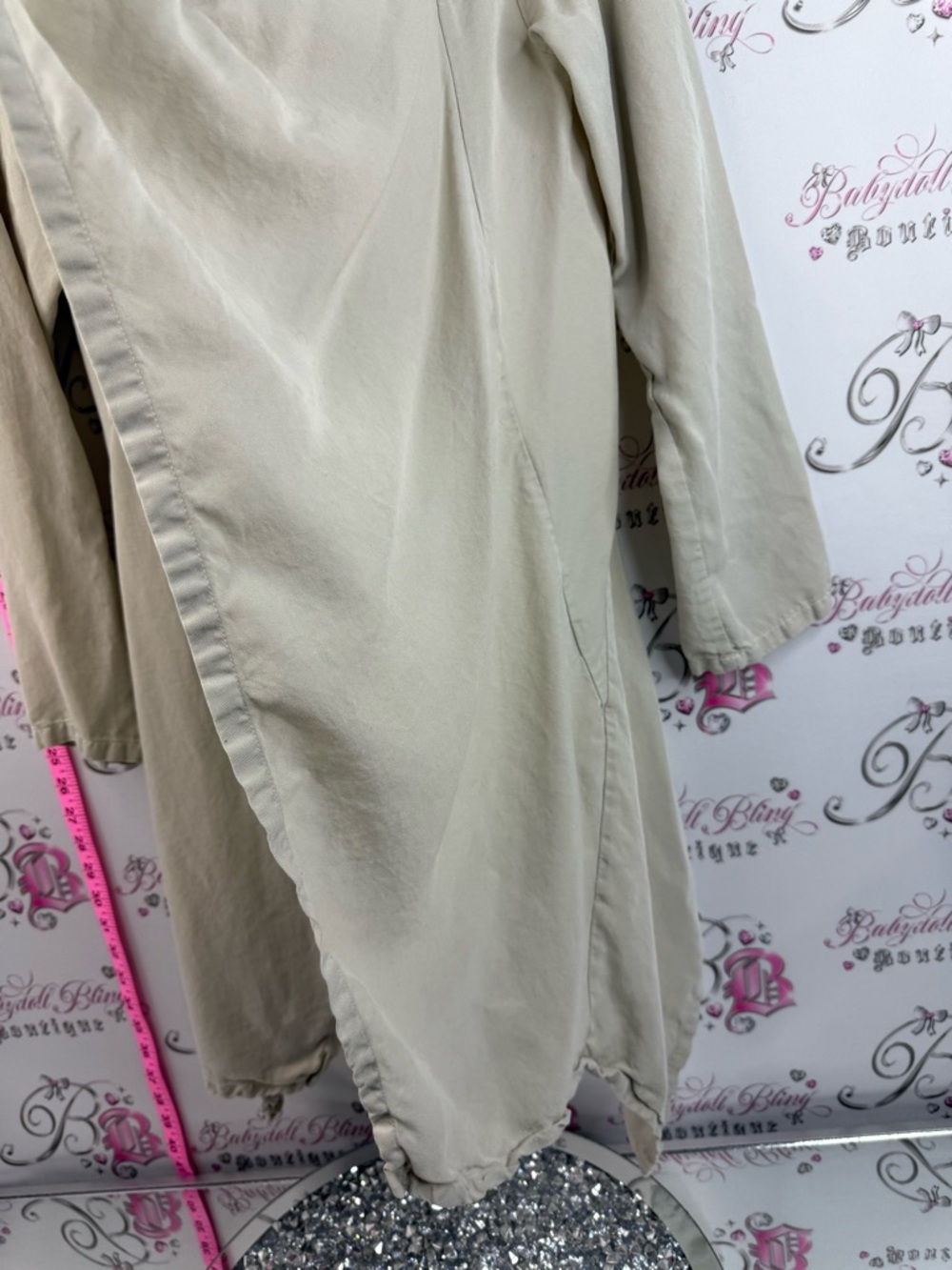 bryn Walker long sleeve cardigan Cream Ruffled Open-Front Draped Cardigan - Picture 4 of 15